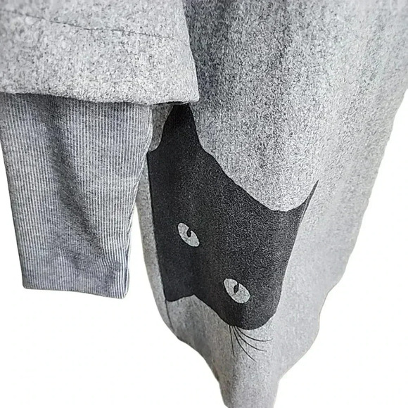 ORDER Plus Cat Print Oversized wool felt dress. Size Large - Picture 4 of 8